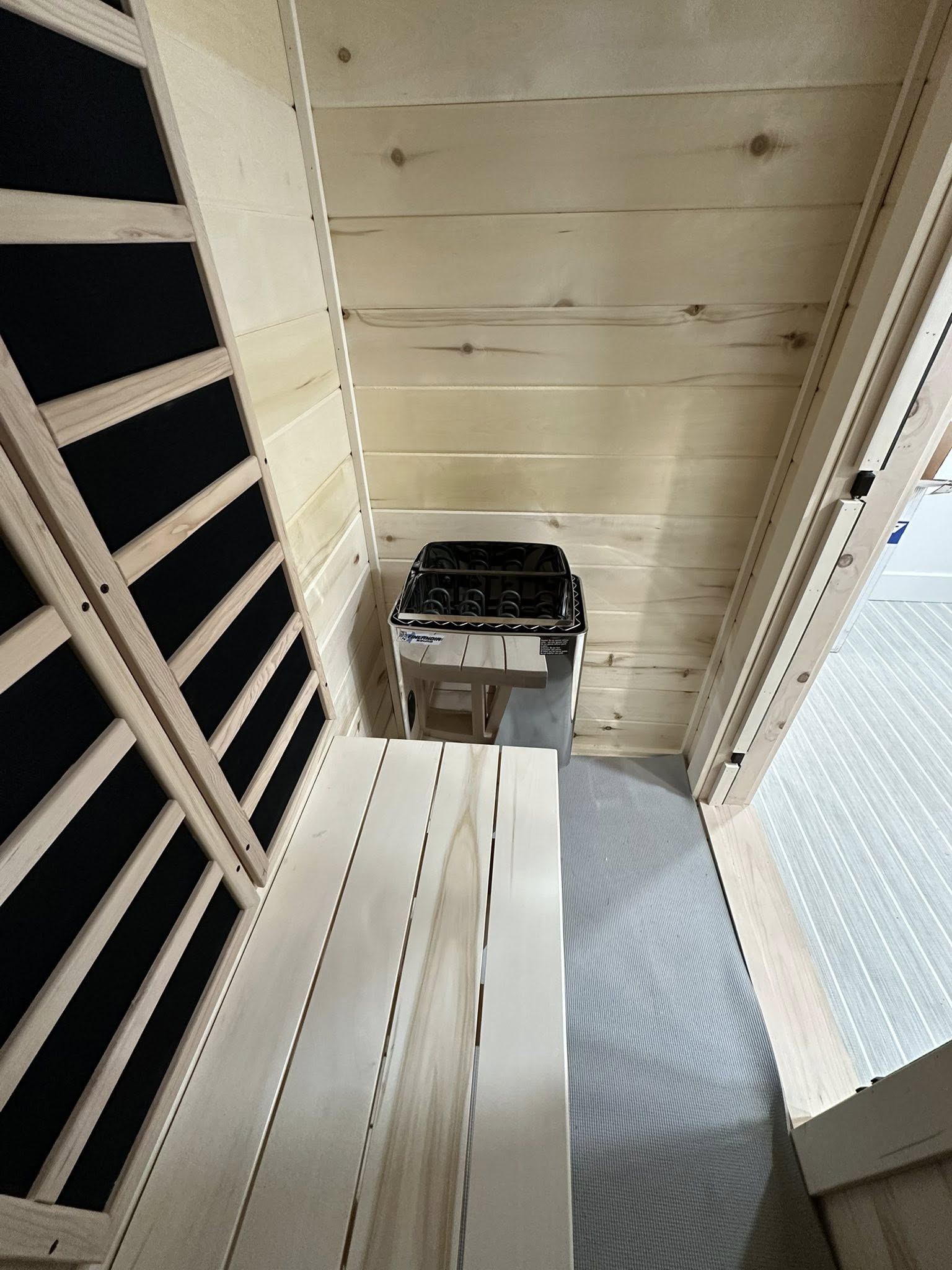Craftsman working on sauna